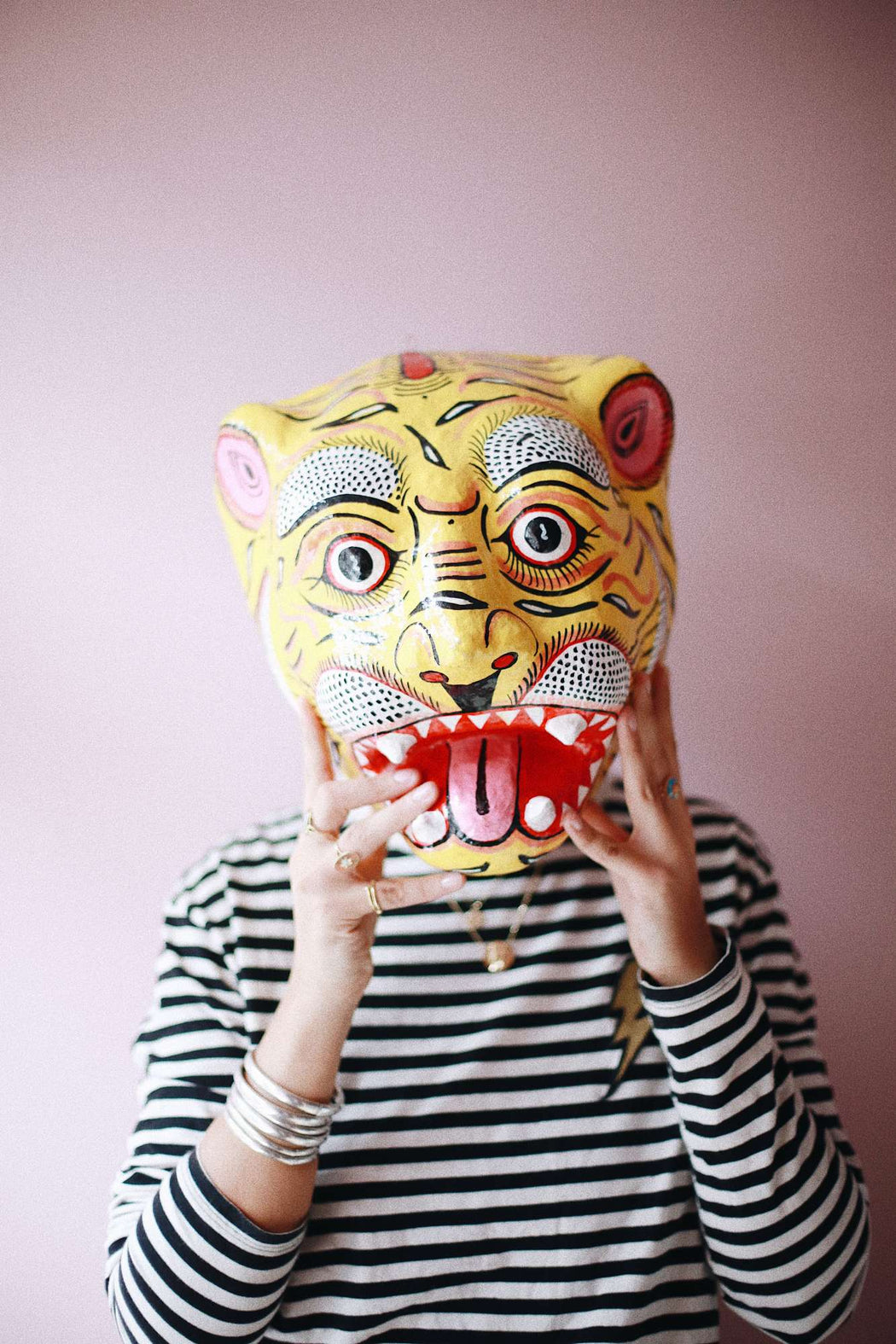 This is a shop, mask, tiger, unique, interior, India