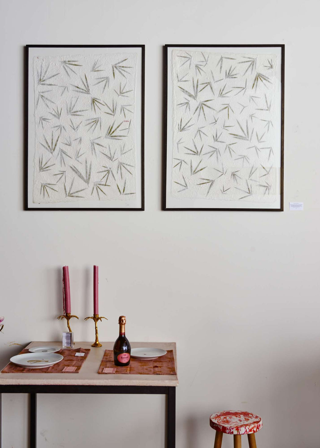 This is a shop, palm leafs, unique, interior, India, wall, handmade